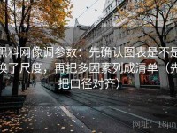 黑料网像调参数：先确认图表是不是换了尺度，再把多因素列成清单（先把口径对齐）